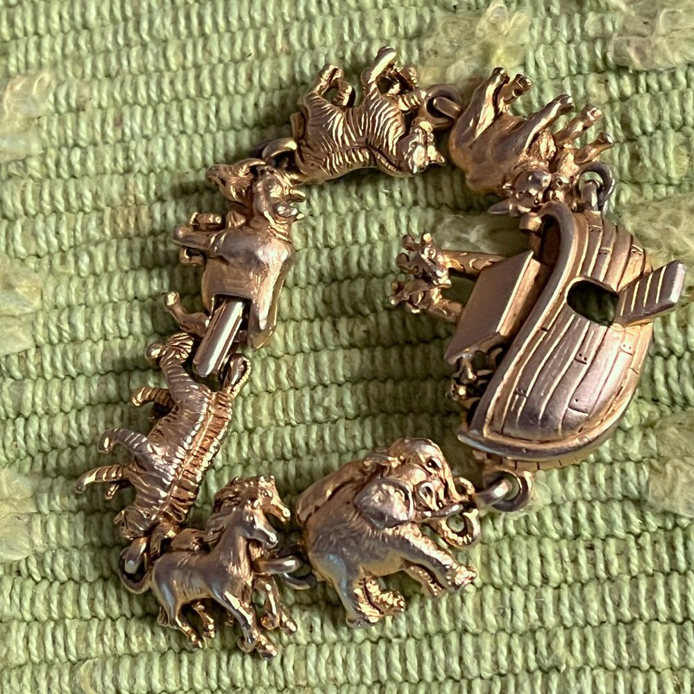 AJC Noah's ArK line gold bracelet vintage